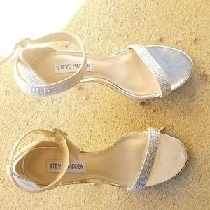 Silver bling steve madden heels